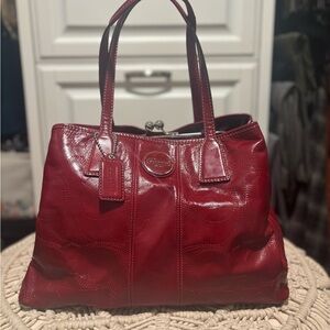 Coach Cherry Red Leather Tote